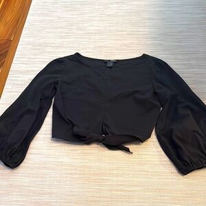 Aqua cropped Top w/ sexy sleeves